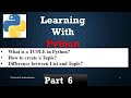 [2022] What is a TUPLE in Python | Properties of TUPLE? Difference between Tuple and List || Part 6