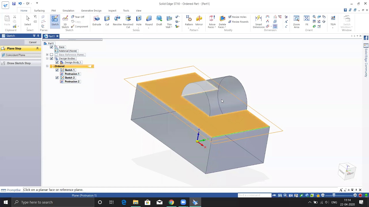Solidedge Training Day 1 Basic sketch - YouTube