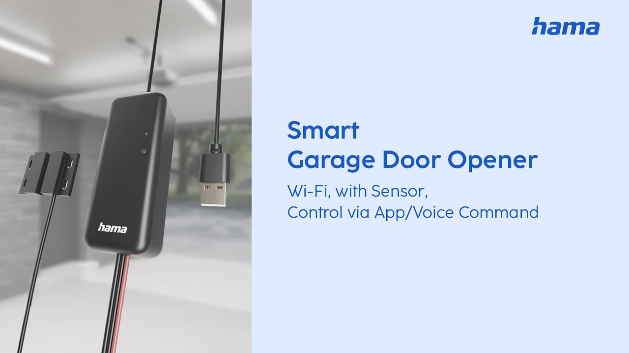 Hama Smart Garage Door Opener |  Wi-Fi, with Sensor, Control via App / Voice Command
