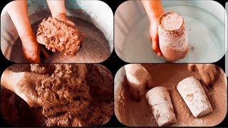 ASMR: Red dirt glass Crumbling in Water || Dipping || Paste play || Relaxing sound || ASMR ANALMUN🔔❤