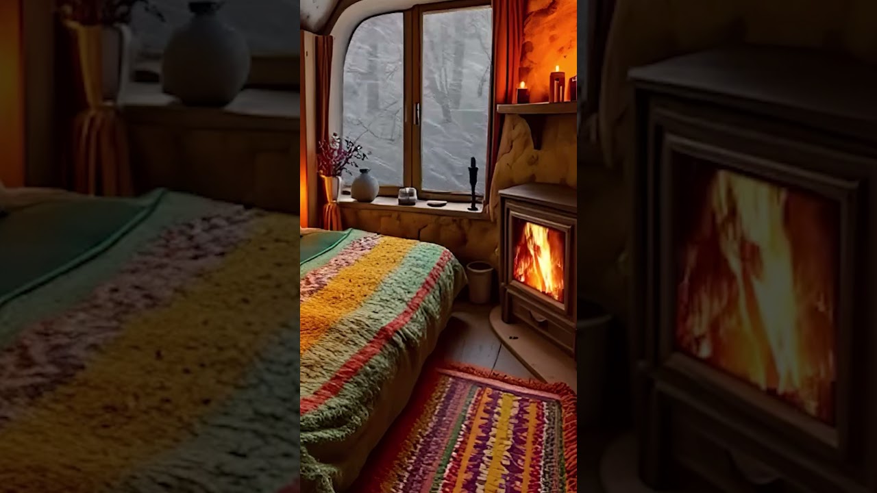 Cozy winter escape ❄️ Winter Storm Ambiencem | Howling Wind & Blowing Snow 