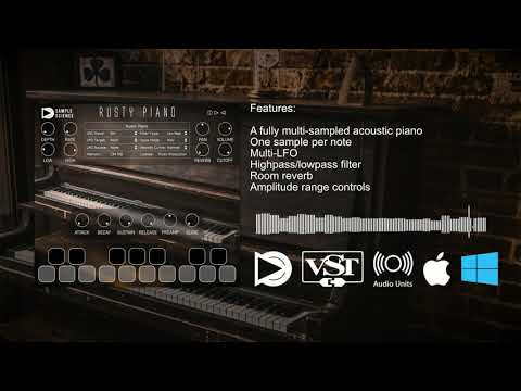 Rusty Piano Free 64-bit VST plugin instrument for Windows and macOS