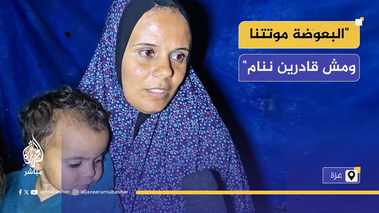 من شمال غزة.. نازحون ينامون بجوار بركة ملوثة وسط البعوض والدخان والروائح الكريهة