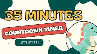 🦖 Dinosaur countdown timer from 35 minutes to zero in minutes and seconds / 2.100"' - 0