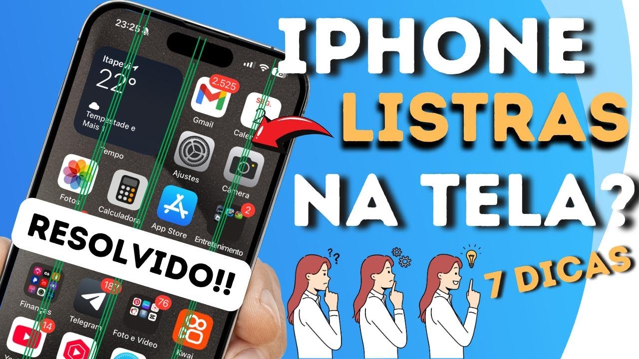 🔥Como resolver iPhone com listras na tela - listras horizontais ...