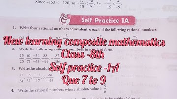 new learning composite mathematics class 8 self practice 1a | schand maths class 8 rational number