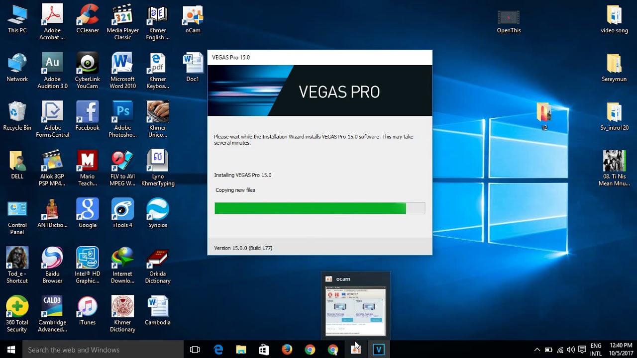 How to install Sony Vegas Pro 15 free full version (speak khmer) - YouTube