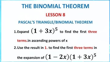 (a+b)^5  binomial expansion using Pascal
