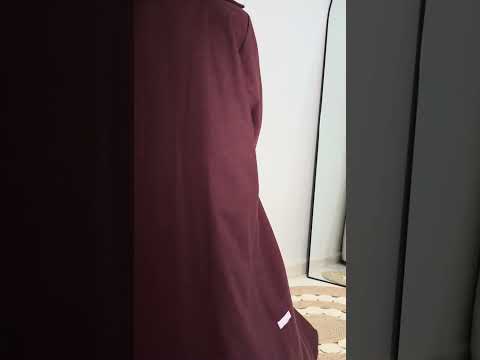 عباية بليزر من قماش الجوخ بلون المارون الشتوي 