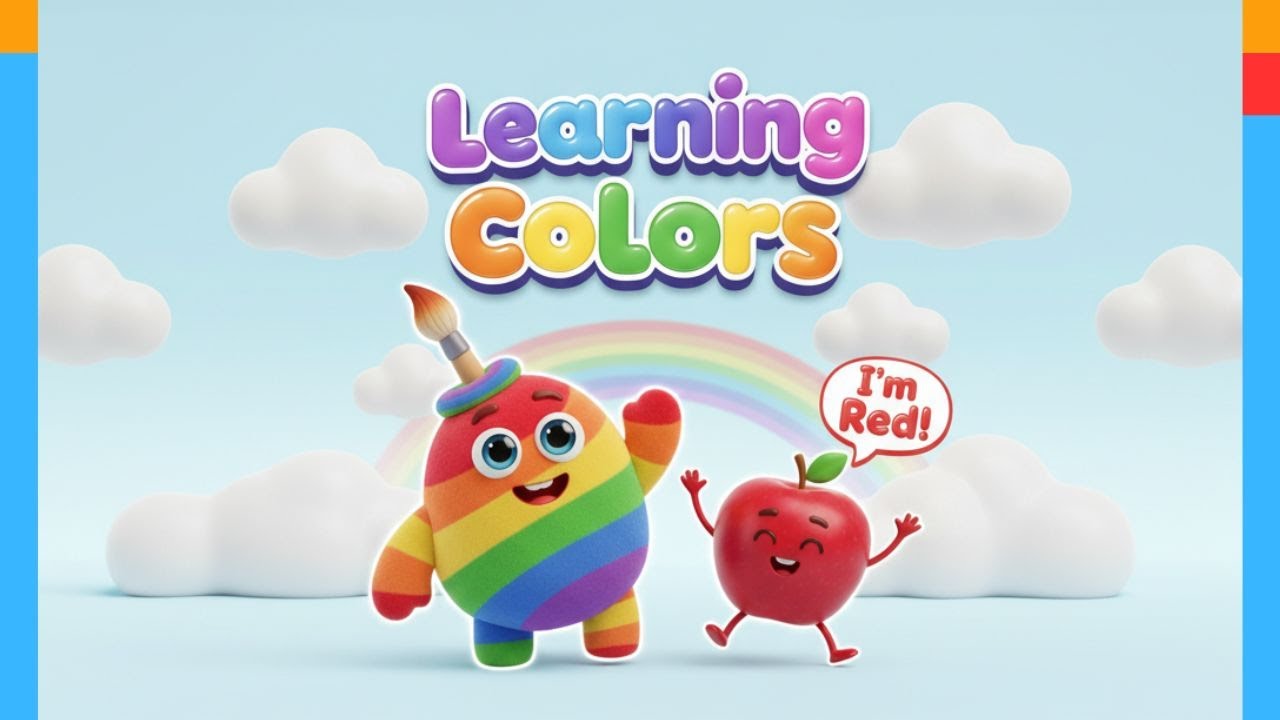Learning Colors for Kids  | Meet Color Buddy & Red Apple Friend  | Fun 3D Animation