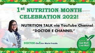 NUTRITION TALK Doctor Chester Marie Fronda