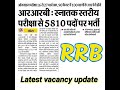 RRB Recruitment : स्नातक स्तरीय परीक्षा से 5810 पदों पर भर्ती|#shorts #topnews #rrbrecruitment #news