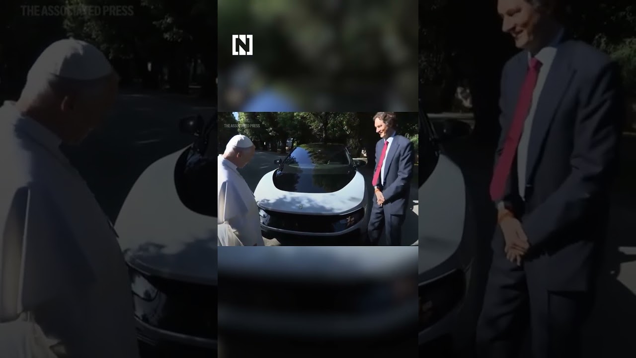 Pope Leo shown Ferrari’s first fully electric car