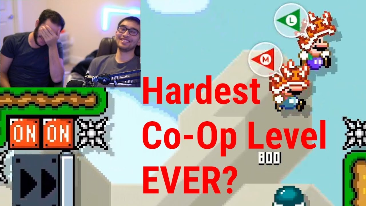 HARDEST MARIO MAKER 2 CO-OP LEVEL EVER! PePanga Bros.: Hit Me Up