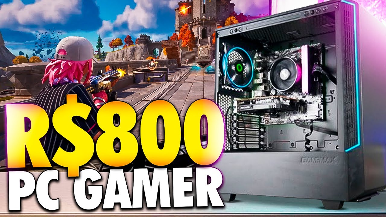 MONTEI UM PC GAMER BARATO DE R$800 QUE CONSEGUE RODAR VÁRIOS JOGOS COMO GTA V, FORTNITE E MAIS...