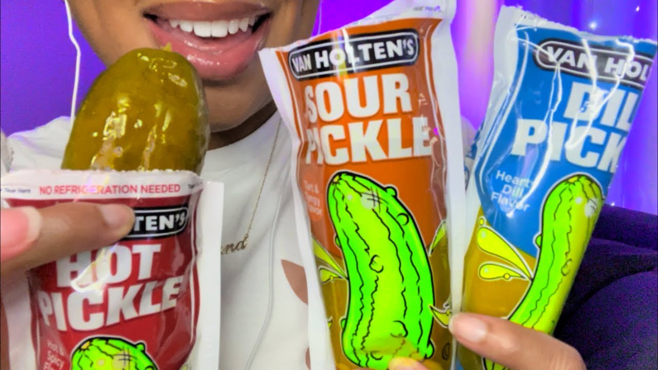 ASMR Trying Sour, Hot 🥵 & Dill Pickles YouTube