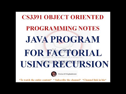 JAVA PROGRAM FOR FACTORIAL OF A NUMBER USING RECURSION | CS3391 OBJECT ORIENTED PROGRAMMING NOTES