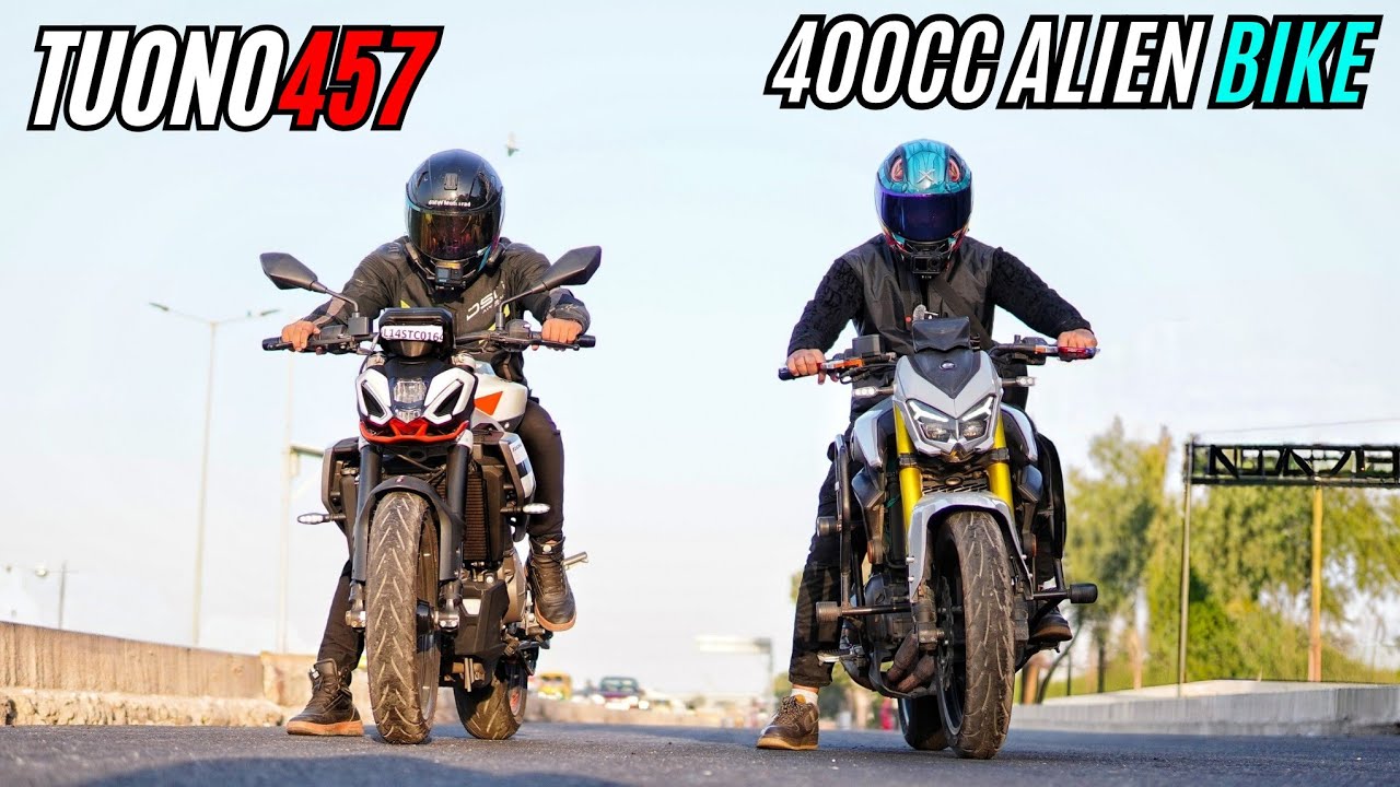 400CC Alien Bike VS Tuono 457 RACE!