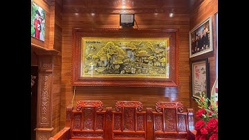 Quá Trình Đi Giao Lắp Đặt Bức Tranh Cội Nguồn Quê Hương-  Xưởng Đồng Phúc Hưng