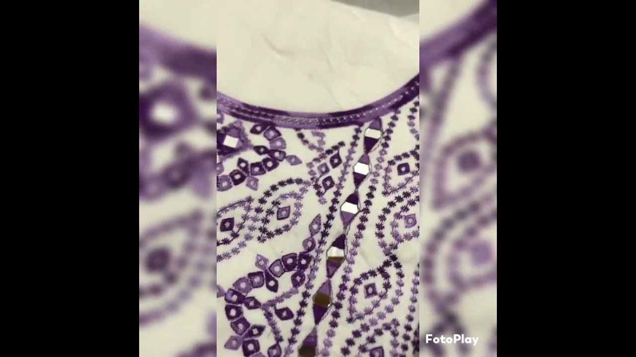 Original Mirror Work Unstitched Lawn Cotton Embroidered 3 Piece Suit for Women / Multani Embroidery