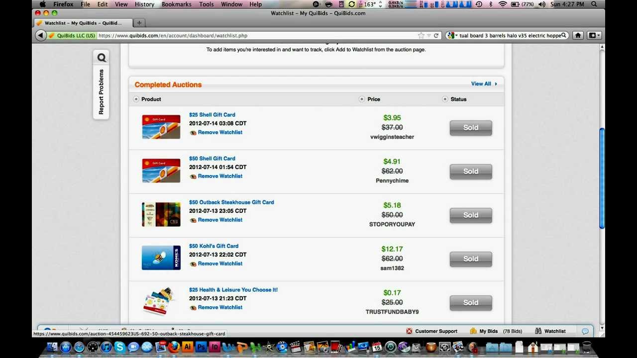 All about Quibids, and Free voucher bids when you sign up with the link posted.