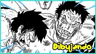 DRAWING LUFFY VS KATAKURI - Manga Style - Mirror World Epic Fight - One Piece