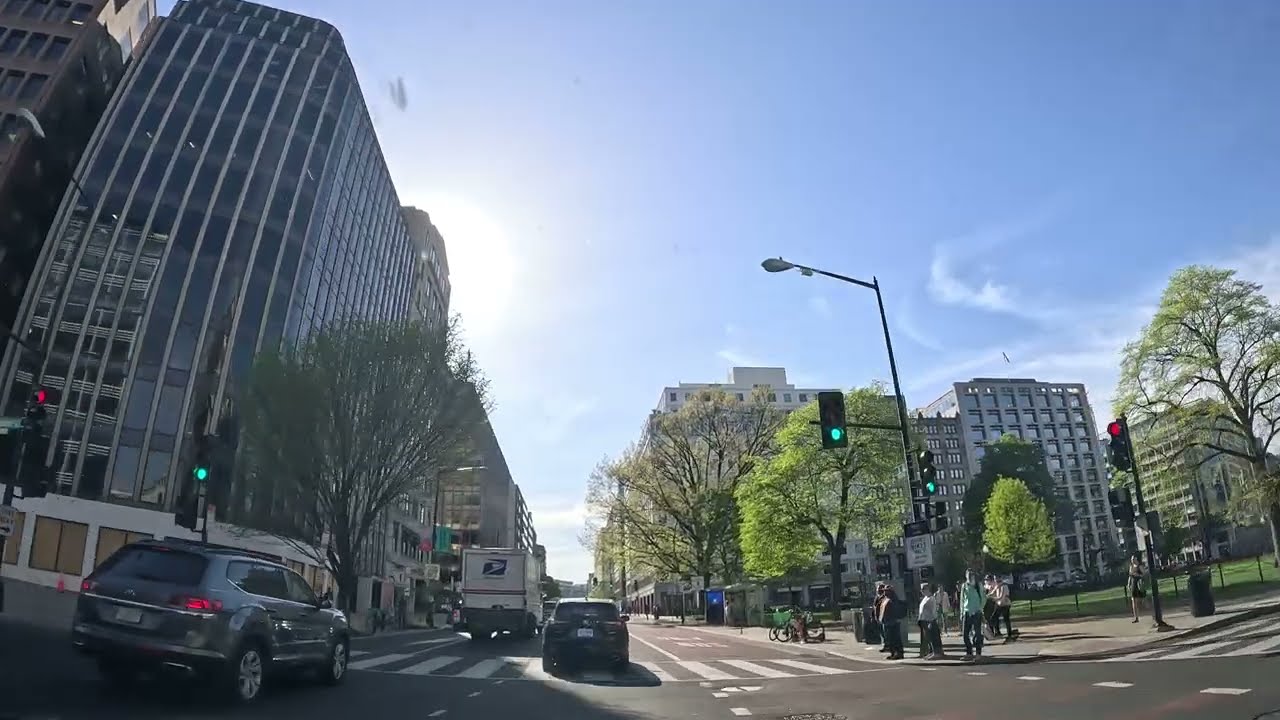 Driving on Connecticut Ave NW, Washington DC, USA