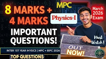 Physics important 8 Marks & 4 Marks  Questions I YR inter #new  #bestclickcontent