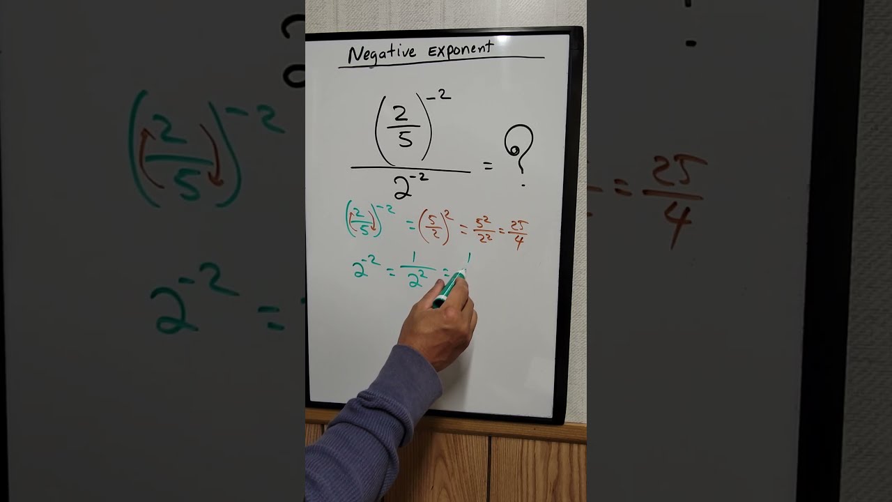 What Is (2/5)^-2 /2^-2 = ? #maths #math #mathenatics #mathematic #exponents - youtube