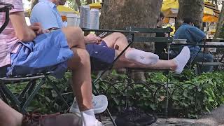 Candid White Guy Sweaty Thin Ankle White Socks