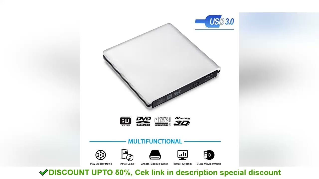 External USB3.0 Blu-Ray Reader Bluray Burner and Writer 3D BD-ROM Optical DVD Recorder BD-RE