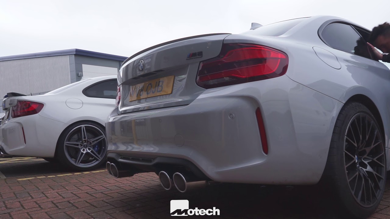 BMW M2 Comp Remus Race rear box 102mm Chrome tips Motech performance ...