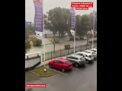 Inundaciones en el Poligono Industrial el Portal ,Jerez de la Frontera ( Cadiz)  23 de diciembre 21