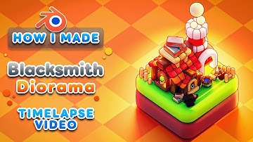 Blender Timelapse - Blacksmith - 3D Isometric Illustration