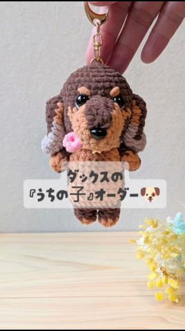 ダックスフンドを編みました🐶🤎 #あみぐるみ #ハンドメイド #ダックス