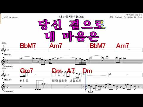 내마음당신곁으로  조용필   가수처럼 엠알로  악보  노래 하기  여자  Dm