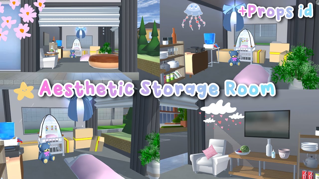 Aesthetic Storage Room + Props Id || Sakura School Simulator 