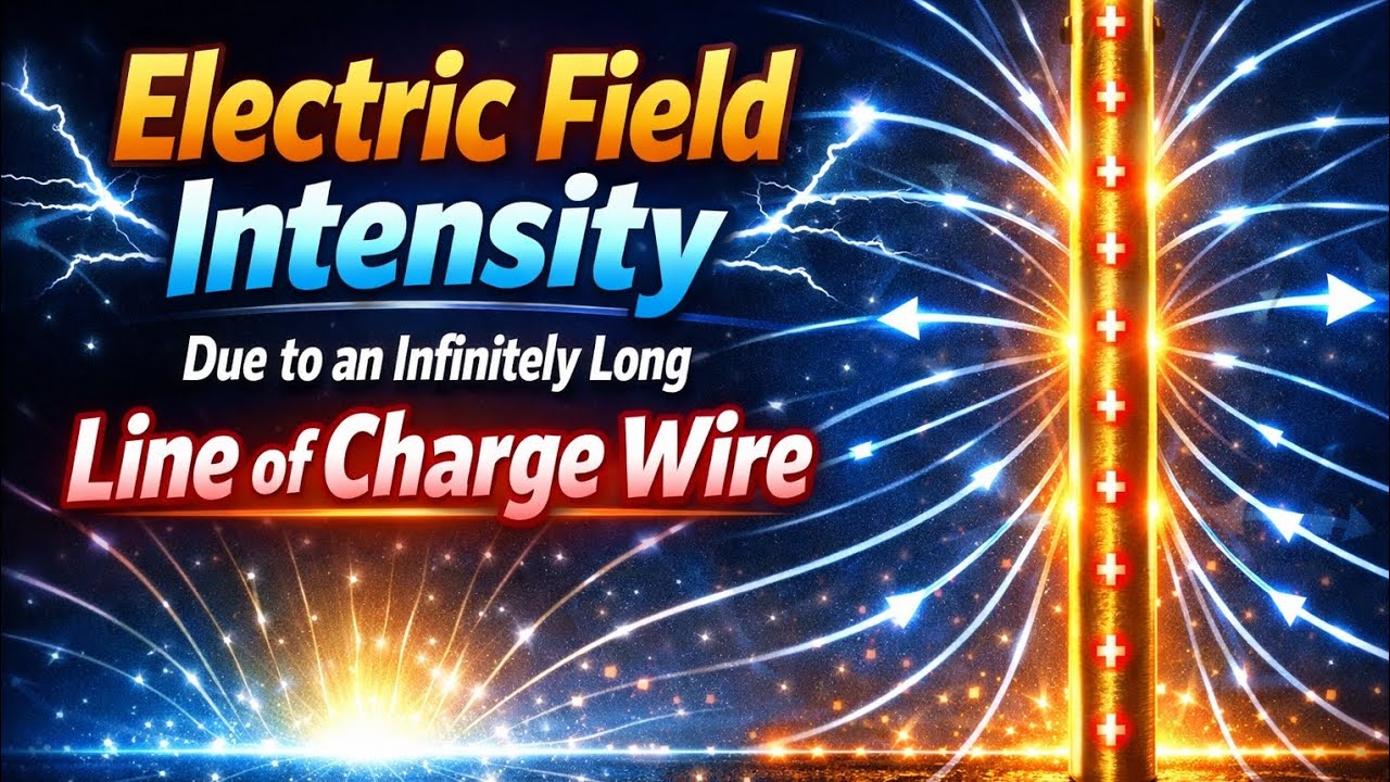 Electric Field Intensity Due to an Infinite Line of Charge | Full Derivation | Class 12 Physics