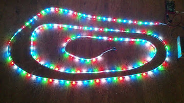 Raspberry Pi Neopixel demonstration - Pixelstrip Flashing Lights