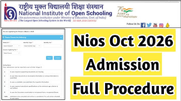 Nios Admission 2026 Oct Full Procedure  | Task Is Helping (NIOS) #nios #tma #oct #public #exam #oct
