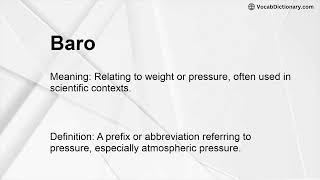 Baro Meaning