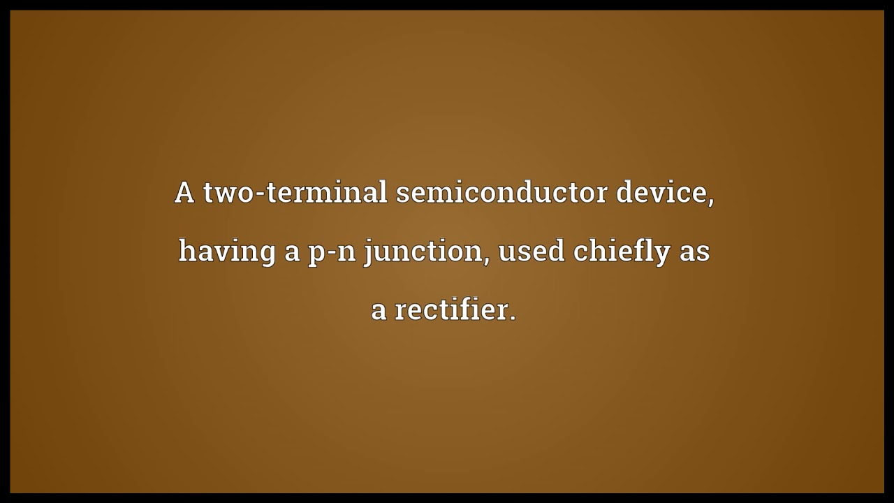 Diode Meaning YouTube