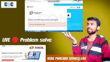 CSC NSDL PANCARD New Problem You are not authorize user | Live 🛑 Problem Solve | CSC New Servic NSDL