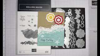 Stampin’ Up! Rolling Waves Birthday Card Tutorial #diy #papercrafting #cardmaking #beachcard #waves