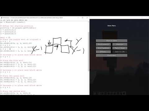 Learn Python with Minecraft - Part 3: Python Arithmetic - Lesson 6: Subtraction Practice - A Rainbow