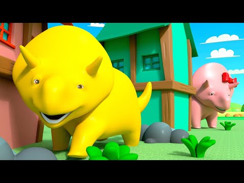 Şekillleri öğren - Dino ve Dina saklambaç oynuyor