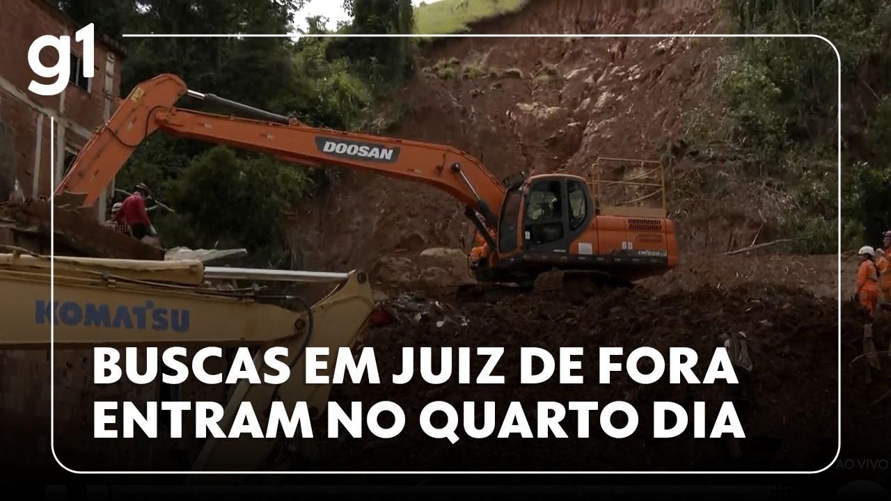 JH: Buscas por desaparecidos em Juiz de Fora entram no 4º dia e tempestades se espalham pelo Sudeste