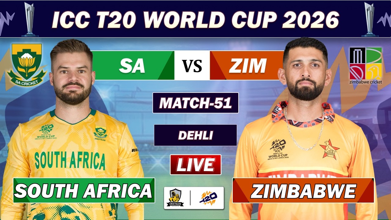 SOUTH AFRICA vs ZIMBABWE ICC T20 WORLD CUP MATCH LIVE LIVE COMMENTARY | SA vs ZIM MATCH 51 LIVE