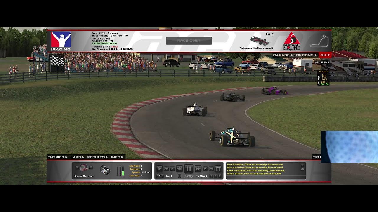 IRacing | FIA F4 Challenge | Summit Point Raceway | New Stream ...