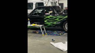 Why’s there a cow in our wrap shop? #cow #van  #3m #layednotsprayed #cybertruck #tesla #chevys10